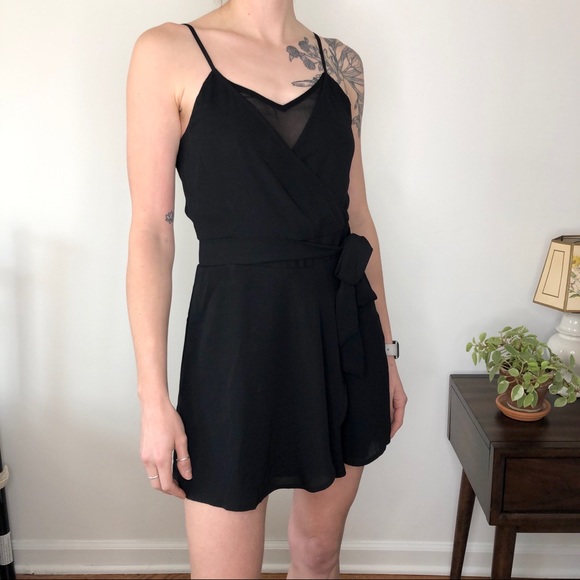 Express Wrap Front Skort Romper with Bow - Picture 17 of 17